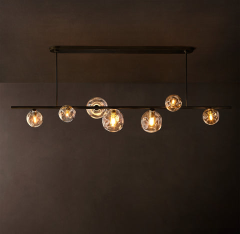 78" Bubble Linear Chandelier – Glass & Steel