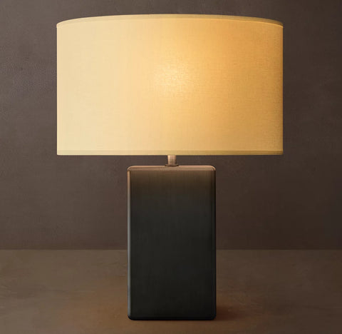 Sarezzo Metal Square Table Lamp | Handcrafted Solid Brass Lighting