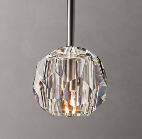 Boule De Cristal Clear Glass Rod Pendant - 20W