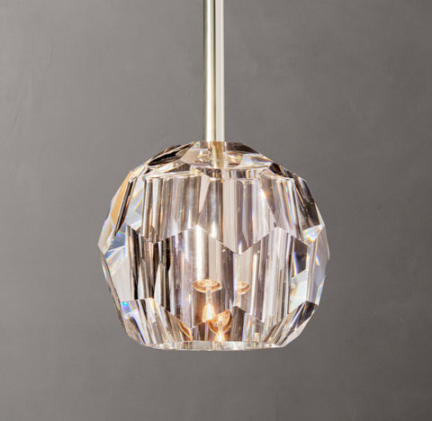 Boule De Cristal Clear Glass Rod Pendant - 20W