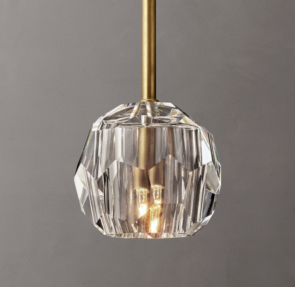Boule De Cristal Clear Glass Rod Pendant - 20W
