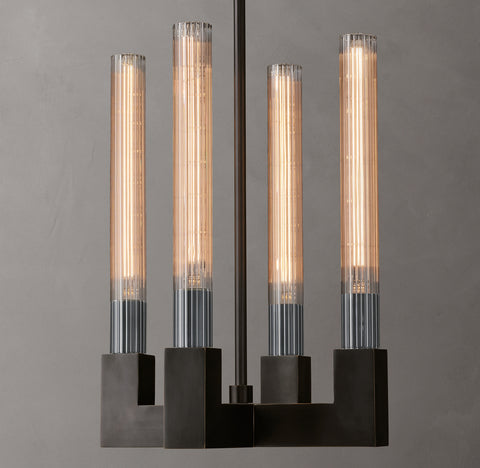 Cannele Pendant – Brass & Ribbed Glass Light