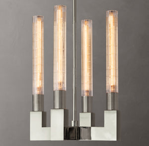 Cannele Pendant – Brass & Ribbed Glass Light