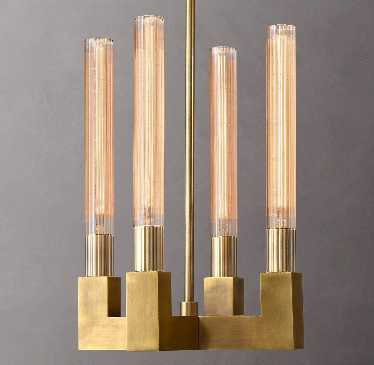 Cannele Pendant – Brass & Ribbed Glass Light