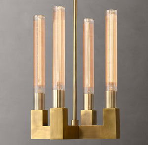 Cannele Pendant – Brass & Ribbed Glass Light