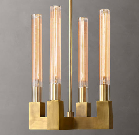 Cannele Pendant – Brass & Ribbed Glass Light