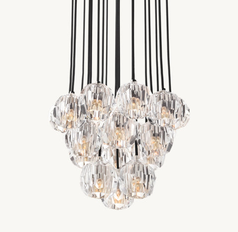 Boule De Cristal Clear Glass Round Cluster Chandelier 19"