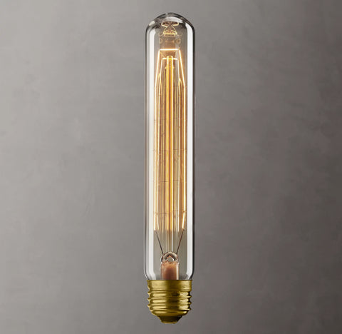T9 7½" Tube Amber E26 Incandescent Bulb - 30W, 2200K, 40 Lumens, Amber Glass