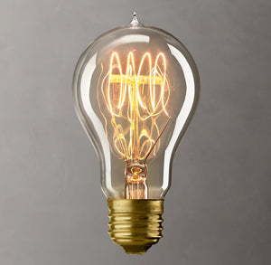 A19 Amber E26 Quad-Loop Filament Incandescent Bulb