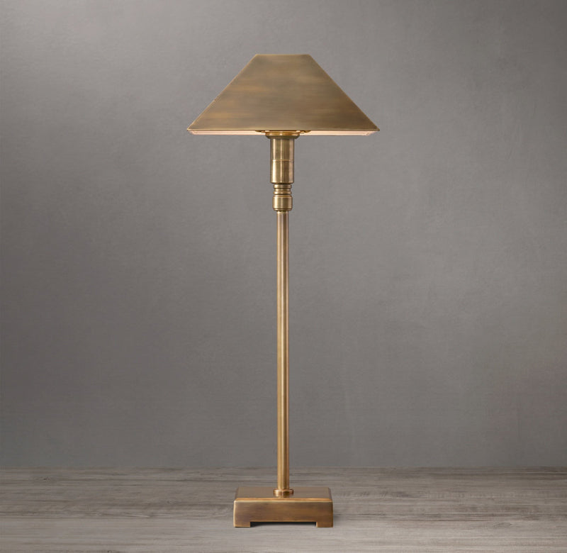 Pyramid Metal Shade Telescoping Table Lamp