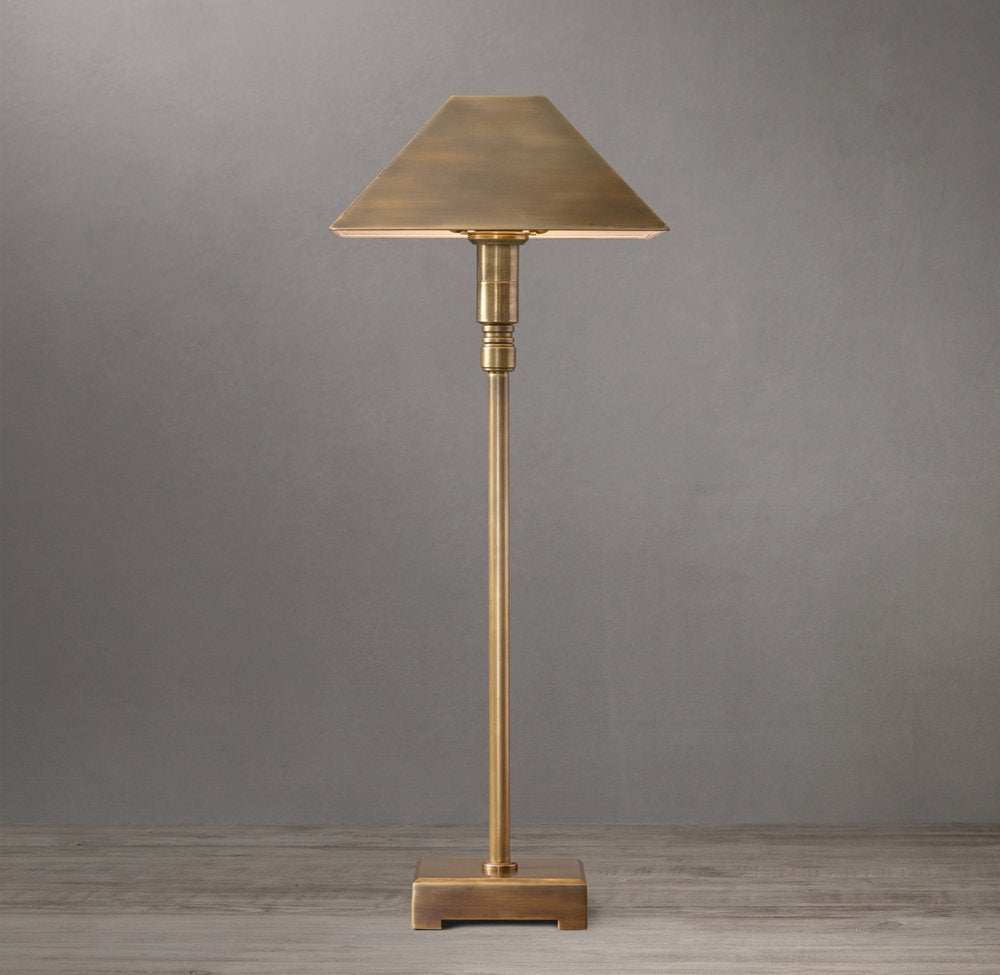 Pyramid Metal Shade Telescoping Table Lamp