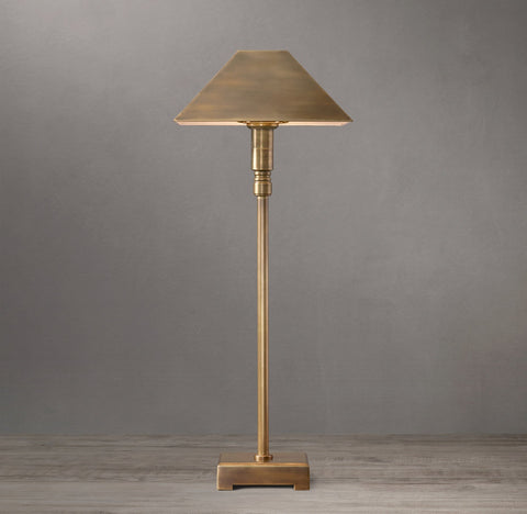 Pyramid Metal Shade Telescoping Table Lamp
