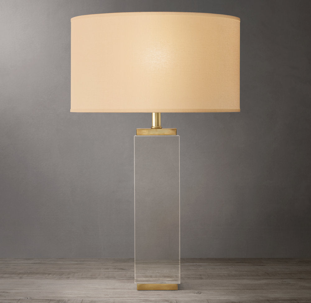 Square Column Crystal Table Lamp
