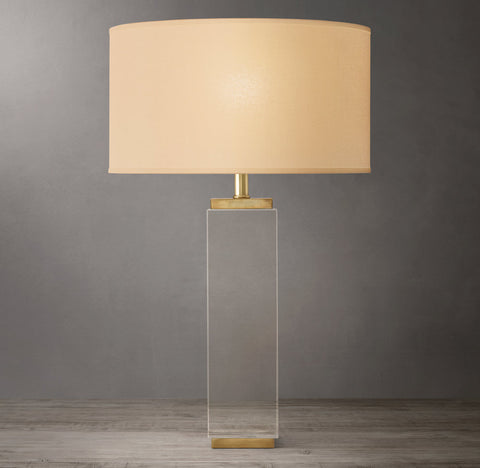 Square Column Crystal Table Lamp