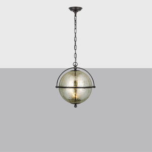 Bayridge Large Pendant | Mercury Glass & Aged Iron Light Fixture