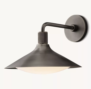 Kennan Tapered Sconce | Brass & Milk Glass Wall Light