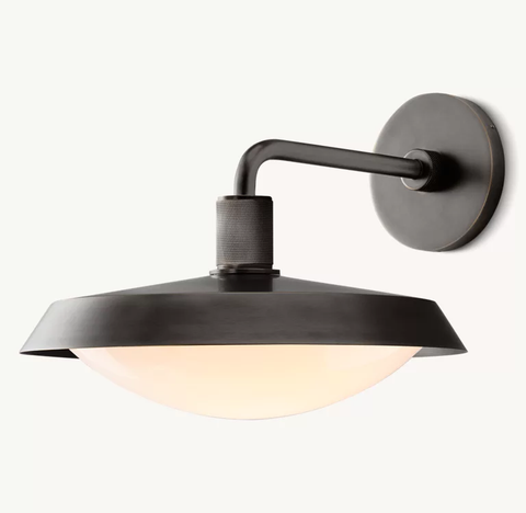 Kennan Barn Sconce | Industrial Brass Outdoor Wall Light