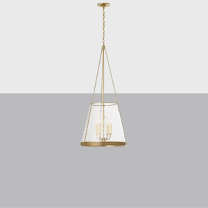 Reese 18" Pendant | Glass & Linen Ceiling Light