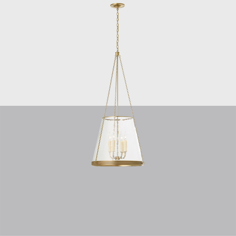 Reese 18" Pendant | Glass & Linen Ceiling Light