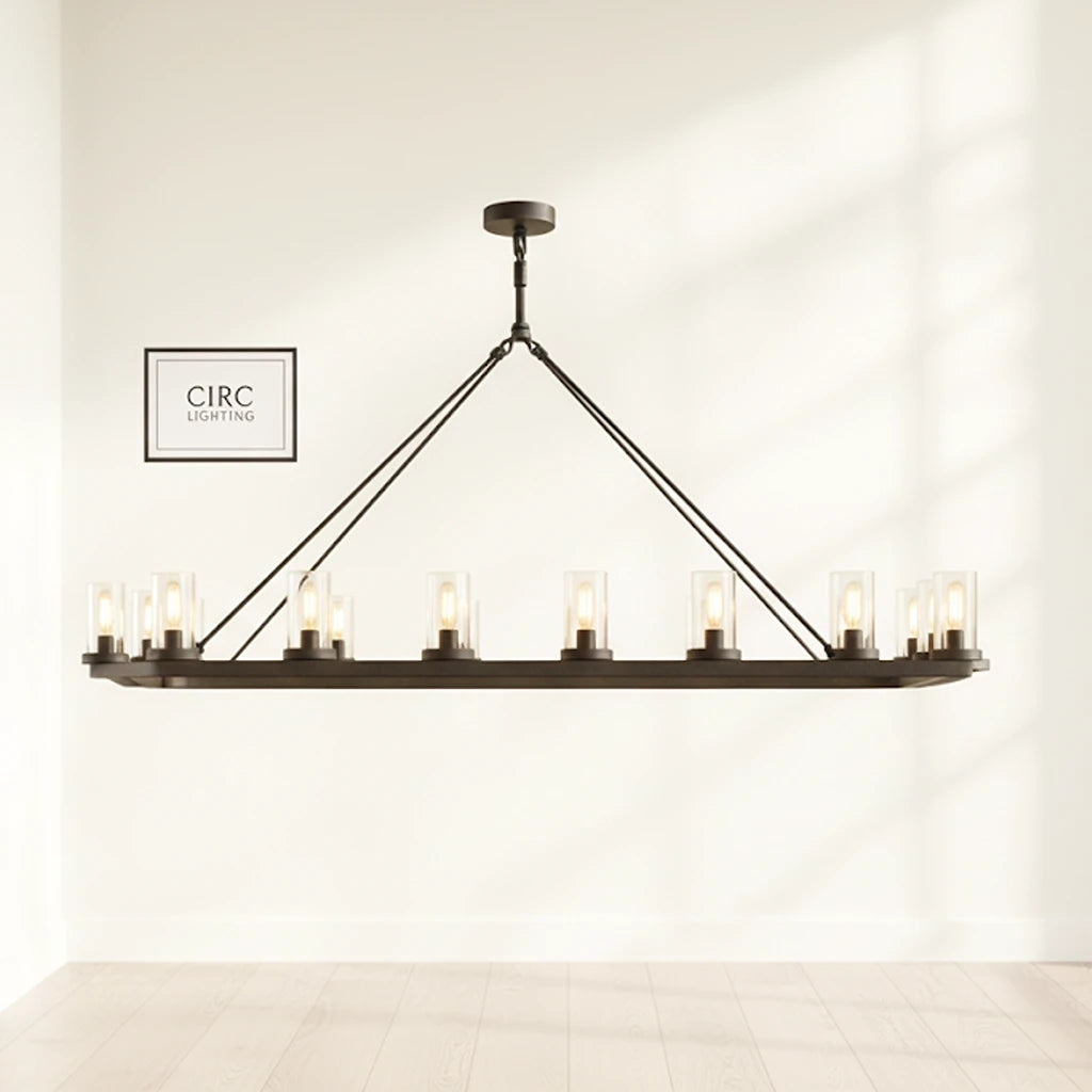 Ondra Linear Clear Glass Chandelier 52"